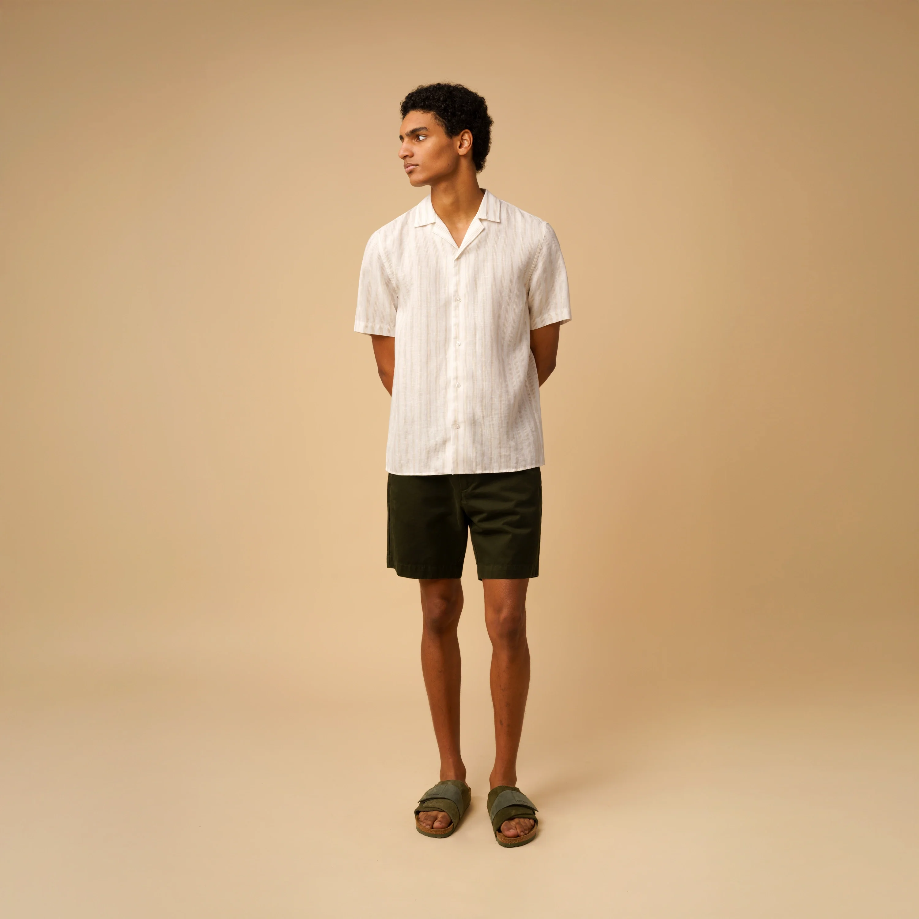 CAMP-COLLAR STRIPE LINEN - Image 3