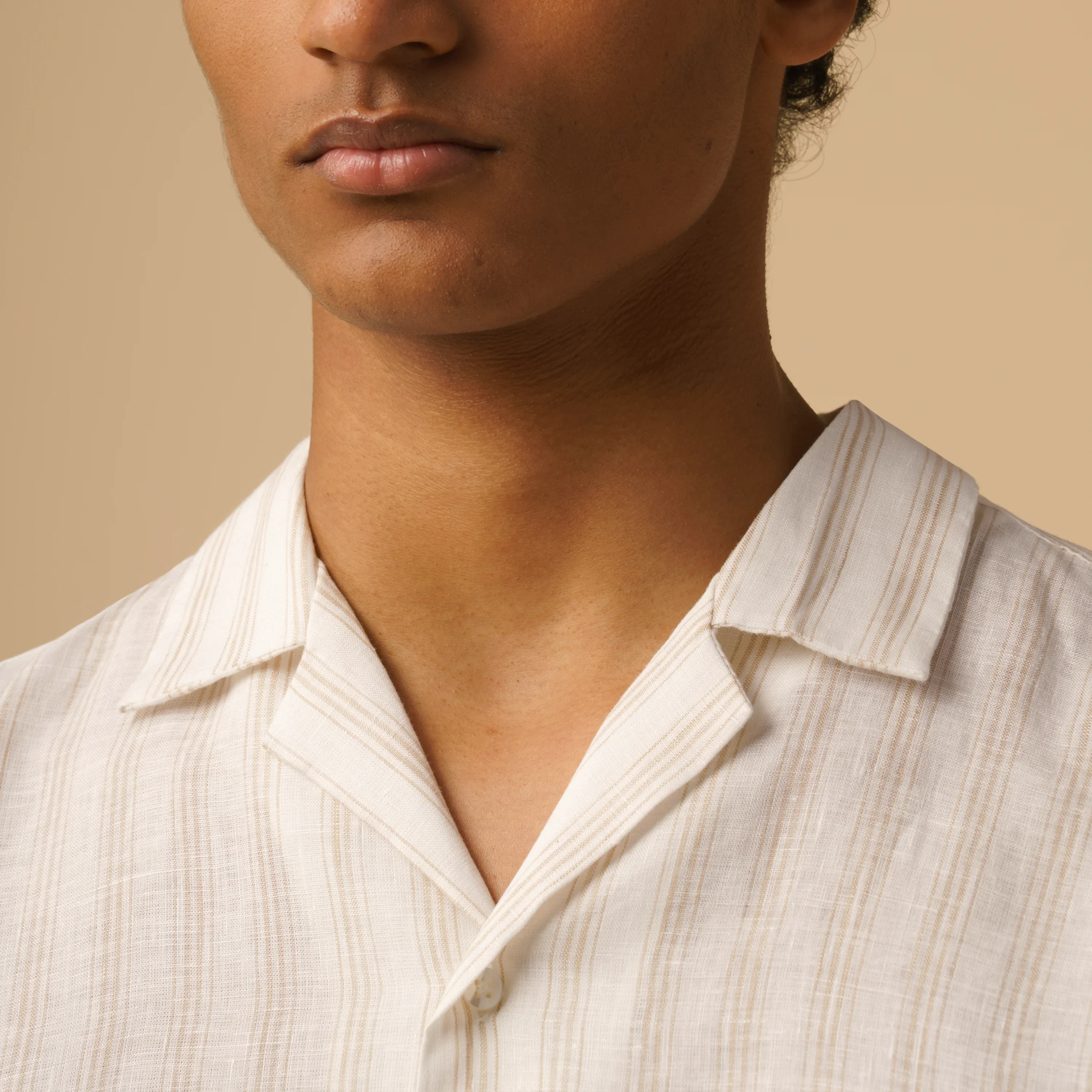 CAMP-COLLAR STRIPE LINEN - Image 4